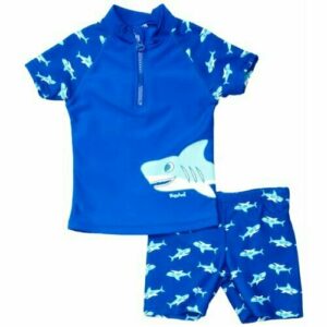 Playshoes Shark UV Protection Bath Set Traje De Baño, Azul (Original), 98-104 para Niños