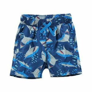 LACOFIA Pantalones Cortos de baño para niños Bañador de Playa con Cintura elástica para niños Azul Marino 13-14 años
