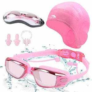 flintronic Gafas de natación, gafas de natación antivaho sin fugas, gafas de natación para adultos con protección UV de visión clara para hombres y mujeres…