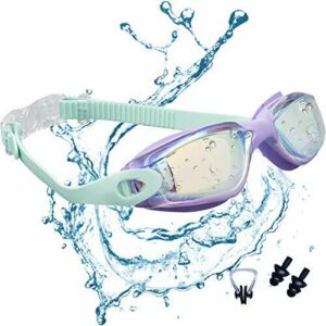 JINPXI Gafas de Natación Hombre Antiniebla,Gafas para Nadar Protección UV,Gran Angulo de Visión, Lentes HD Silicona Ajustables,Gafas de Piscina para Mujer, Hombre, Adultos y Niños 13+
