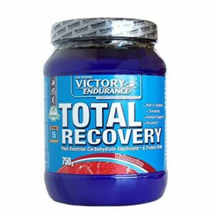 VICTORY ENDURANCE Total Recovery (750g) Sabor Sandía, Preparado Bebida Post-Entreno de Carbohidratos Electrolitos y Proteínas, Con BCAA 2:1:1, 12 Vitaminas y 9 Minerales, Recuperación Rápida